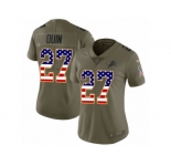 Women Nike Detroit Lions #27 Glover Quin Limited Olive USA Flag Salute to Service NFL Jersey