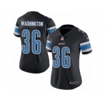 Women Nike Detroit Lions #36 Dwayne Washington Limited Black Rush Vapor Untouchable NFL Jersey