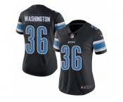 Women Nike Detroit Lions #36 Dwayne Washington Limited Black Rush Vapor Untouchable NFL Jersey
