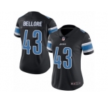 Women Nike Detroit Lions #43 Nick Bellore Limited Black Rush Vapor Untouchable NFL Jersey