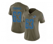 Women Nike Detroit Lions #63 Brandon Thomas Limited Olive 2017 Salute to Service NFL Jersey