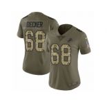 Women Nike Detroit Lions #68 Taylor Decker Limited Olive Camo Salute to Service NFL Jersey