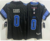 Women's Detroit Lions #0 Jahmyr Gibbs Limited Black Vapor Jersey