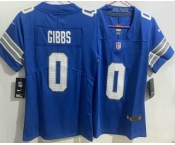 Women's Detroit Lions #0 Jahmyr Gibbs Limited Blue Vapor Jersey
