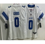 Women's Detroit Lions #0 Jahmyr Gibbs Limited White Vapor Jersey