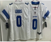 Women's Detroit Lions #0 Jahmyr Gibbs Limited White Vapor Jersey
