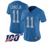 Women's Detroit Lions #11 Marvin Jones Jr Blue Alternate Vapor Untouchable Limited Player 100th Season Football Jersey