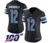 Women's Detroit Lions #12 Danny Amendola Limited Black Rush Vapor Untouchable 100th Season Football Jersey
