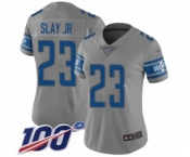 Women's Detroit Lions #23 Darius Slay Limited Gray Inverted Legend 100th Season Football Jersey