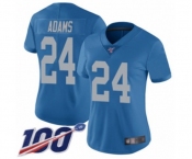 Women's Detroit Lions #24 Andrew Adams Blue Alternate Vapor Untouchable Limited Player 100th Season Football Jersey