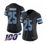 Women's Detroit Lions #25 Theo Riddick Limited Black Rush Vapor Untouchable 100th Season Football Jersey