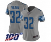 Women's Detroit Lions #32 Tavon Wilson Limited Gray Inverted Legend 100th Season Football Jersey