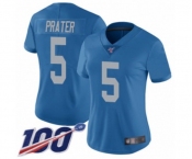 Women's Detroit Lions #5 Matt Prater Blue Alternate Vapor Untouchable Limited Player 100th Season Football Jersey