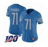 Women's Detroit Lions #71 Ricky Wagner Blue Team Color Vapor Untouchable Limited Player 100th Season Football Jersey