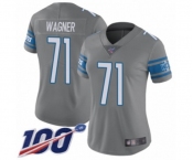 Women's Detroit Lions #71 Ricky Wagner Limited Steel Rush Vapor Untouchable 100th Season Football Jersey