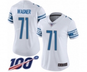 Women's Detroit Lions #71 Ricky Wagner White Vapor Untouchable Limited Player 100th Season Football Jersey