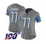 Women's Detroit Lions #77 Frank Ragnow Limited Steel Rush Vapor Untouchable 100th Season Football Jersey