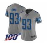 Women's Detroit Lions #93 Da'Shawn Hand Limited Gray Inverted Legend 100th Season Football Jersey