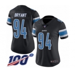 Women's Detroit Lions #94 Austin Bryant Limited Black Rush Vapor Untouchable 100th Season Football Jersey