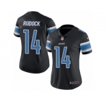 Women's Nike Detroit Lions #14 Jake Rudock Limited Black Rush NFL Jersey