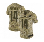 Women's Nike Detroit Lions #14 Jake Rudock Limited Camo 2018 Salute to Service NFL Jersey