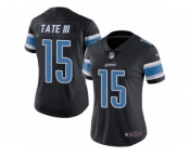 Women's Nike Detroit Lions #15 Golden Tate III Limited Black Rush NFL Jersey