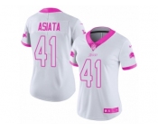 Women's Nike Detroit Lions #41 Matt Asiata Limited White Pink Rush Fashion NFL Jersey