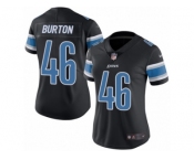 Women's Nike Detroit Lions #46 Michael Burton Limited Black Rush NFL Jersey