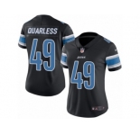 Women's Nike Detroit Lions #49 Andrew Quarless Limited Black Rush NFL Jersey