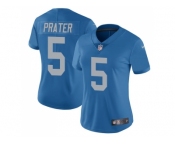 Women's Nike Detroit Lions #5 Matt Prater Blue Throwback Stitched NFL Limited Jersey