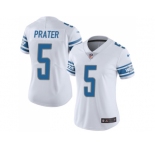 Women's Nike Detroit Lions #5 Matt Prater White Stitched NFL Limited Jersey