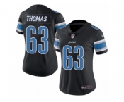 Women's Nike Detroit Lions #63 Brandon Thomas Limited Black Rush NFL Jersey