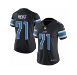 Women's Nike Detroit Lions #71 Riley Reiff Limited Black Rush NFL Jersey
