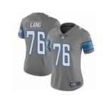Women's Nike Detroit Lions #76 T.J. Lang Limited Steel Rush NFL Jersey