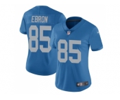 Women's Nike Detroit Lions #85 Eric Ebron Blue Throwback Stitched NFL Limited Jersey