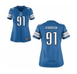 Women's Nike Detroit Lions #91 A'Shawn Robinson Light Blue Team Color NFL Jersey