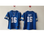 Youth Detroit Lions #16 Jared Goff Blue 2024 F.U.S.E. Vapor Limited Stitched Jersey