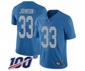 Youth Detroit Lions #33 Kerryon Johnson Blue Alternate Vapor Untouchable Limited Player 100th Season Football Jersey
