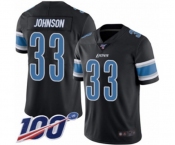 Youth Detroit Lions #33 Kerryon Johnson Limited Black Rush Vapor Untouchable 100th Season Football Jersey