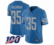 Youth Detroit Lions #35 Miles Killebrew Blue Team Color Vapor Untouchable Limited Player 100th Season Football Jersey