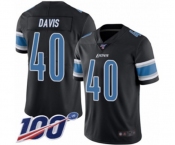 Youth Detroit Lions #40 Jarrad Davis Limited Black Rush Vapor Untouchable 100th Season Football Jersey