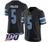 Youth Detroit Lions #5 Matt Prater Limited Black Rush Vapor Untouchable 100th Season Football Jersey