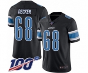 Youth Detroit Lions #68 Taylor Decker Limited Black Rush Vapor Untouchable 100th Season Football Jersey