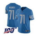 Youth Detroit Lions #71 Ricky Wagner Blue Team Color Vapor Untouchable Limited Player 100th Season Football Jersey