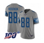 Youth Detroit Lions #88 T.J. Hockenson Limited Gray Inverted Legend 100th Season Football Jersey
