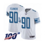 Youth Detroit Lions #90 Trey Flowers White Vapor Untouchable Limited Player 100th Season Football Jersey