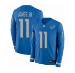 Youth Nike Detroit Lions #11 Marvin Jones Jr Limited Blue Therma Long Sleeve NFL Jersey