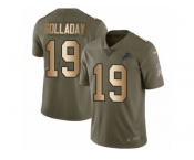 Youth Nike Detroit Lions #19 Kenny Golladay Limited Olive Gold Salute to Service NFL Jersey