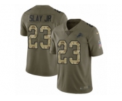 Youth Nike Detroit Lions #23 Darius Slay Limited Olive Camo Salute to Service NFL Jersey