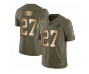 Youth Nike Detroit Lions #27 Glover Quin Limited Olive Gold Salute to Service NFL Jersey